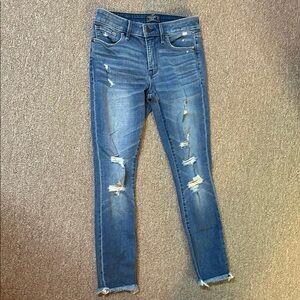 Abercrombie & Fitch Blue Skinny Jeans Distressed